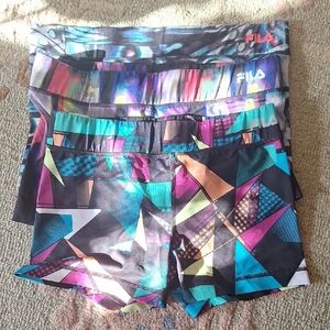 Fila Sport Women's Multicolor Geometric Print Shorts (Set of 3)
